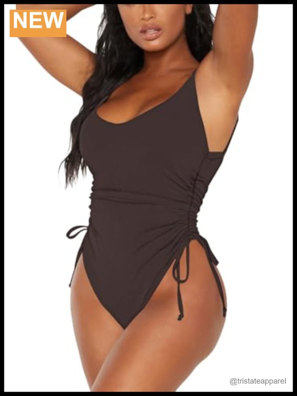 Viottiset Women's Ruched High Cut One Piece Swimsuit Tummy Control Monokini - Picture 4 of 6